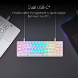 ASUS ROG Falchion Ace - Teclado Gaming Mecánico RGB 65% Compacto, ROG NX Red lubricados y Estabilizados, Teclas ABS, Conexión con KVM, Tres Ángulos, Funda, Blanco, Versión en español