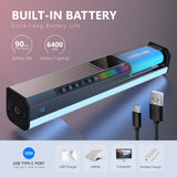 NEEWER RGB LED Video Palo Luz, Barra Táctil y Control App, Luz de Fotografía de Mano Magnética, Regulable 3200K-5600K CRI98+ Luz LED a Todo Color con Batería de 6400mAh, 17 Escenas, RGB1