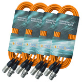 keepdrum mc001xx-10m-or - Cable de micrófono XLR de 3 pines (10 m, 4 unidades), color naranja