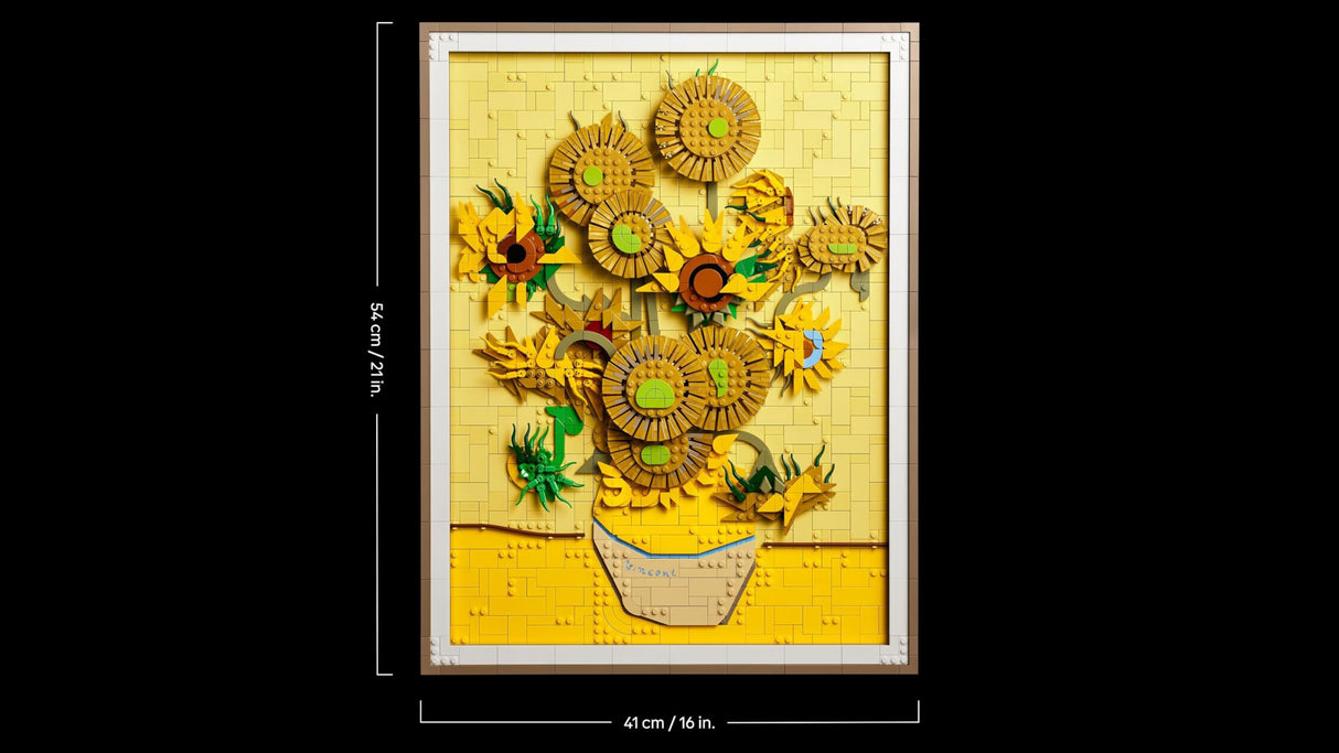 LEGO Art Vincent van Gogh: Los Girasoles, Maqueta 3D para Construir para Adultos de Obra de Arte, Flores Artificiales y Decoración del Hogar, Construcción Creativa, Regalo para Mujeres y Hombres 31215