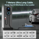 Tera EV Cargador con Smart App 32A Tipo 2 22kW 400V CE y TüV wallbox Cable de Carga de 7 Metros con Soporte para el Cargador Control de la aplicación Enchufe de 3 Fases CEE Coche electrico W01
