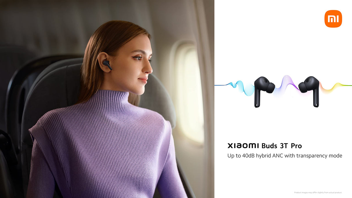 Xiaomi Buds 3T Pro (Gloss White) con cavo USB-C 1m, Connessione Bluetooth 5.2, Canellazione del Ruido Fino a 40dB, Ricarica Wireless, Resistente al Polvere e acqua, Versione Italiana