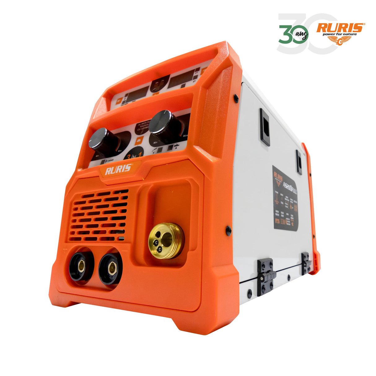 RURIS - Estación de soldadura inversor AS200FULL 200A – MIG/MAG sin gas, LIFT TIG, MMA – 230 V, 60% Duty Cycle, Ø Alambre 0,8-1 mm, Ø electrodos 2,5-4 mm, kit completo incluido