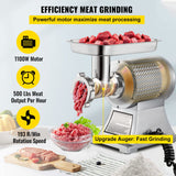 SucceBuy - Picadora de carne eléctrica (acero inoxidable, 220 V, perfecta para jamón, salchichas especializadas de cocina (90800)