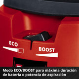 Einhell Aspirador inalámbrico TE-VC 36/30 Li S-Solo Power X-Change (iones de litio, 36 V, ECO/BOOST, depósito de 30 l, manguera incluida, sin batería y cargador)