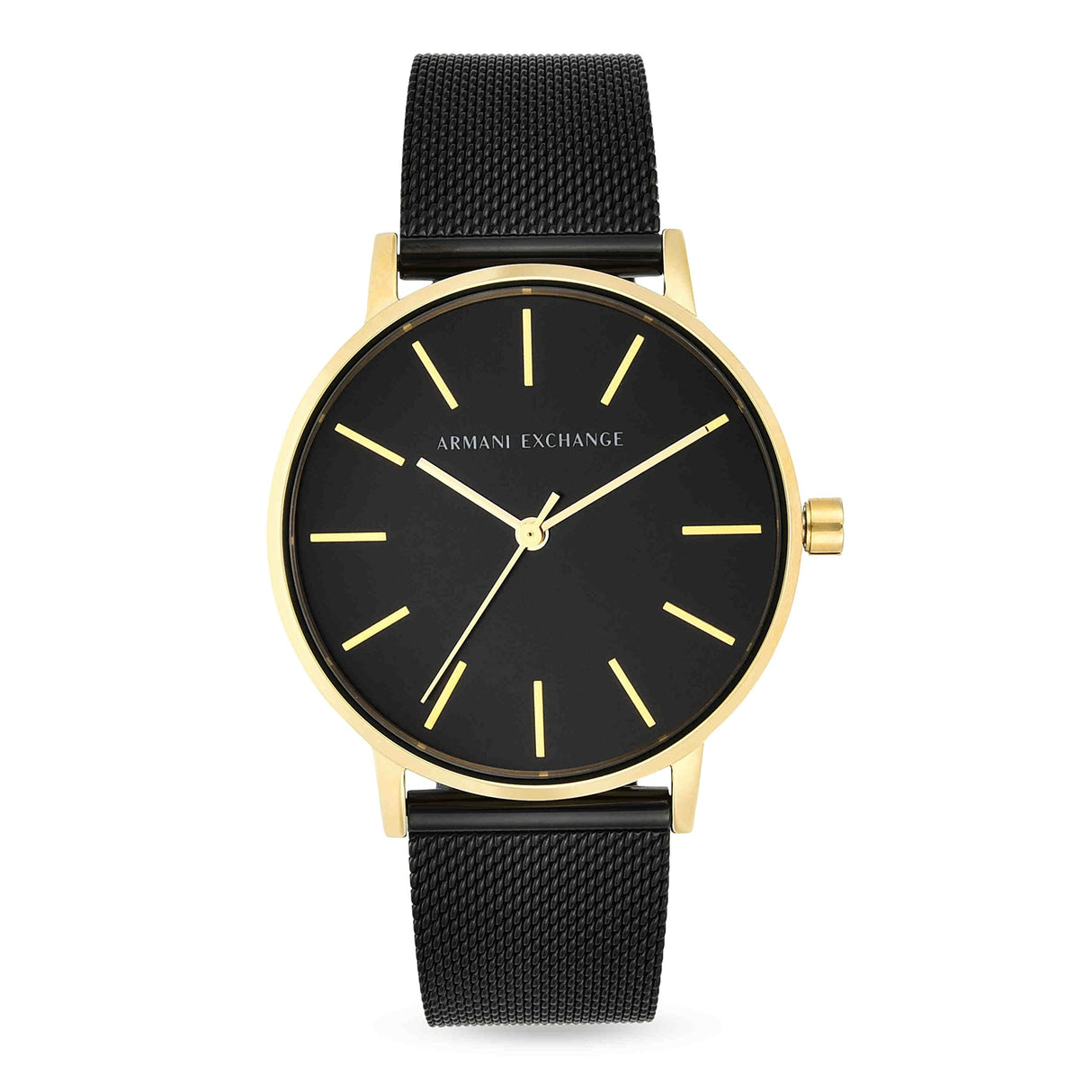 Armani Exchange Orologio da donna, Movimento al quarzo a tre lancette e cassa da 36 mm con cinturino in acciaio inossidabile, Negro y tono dorado