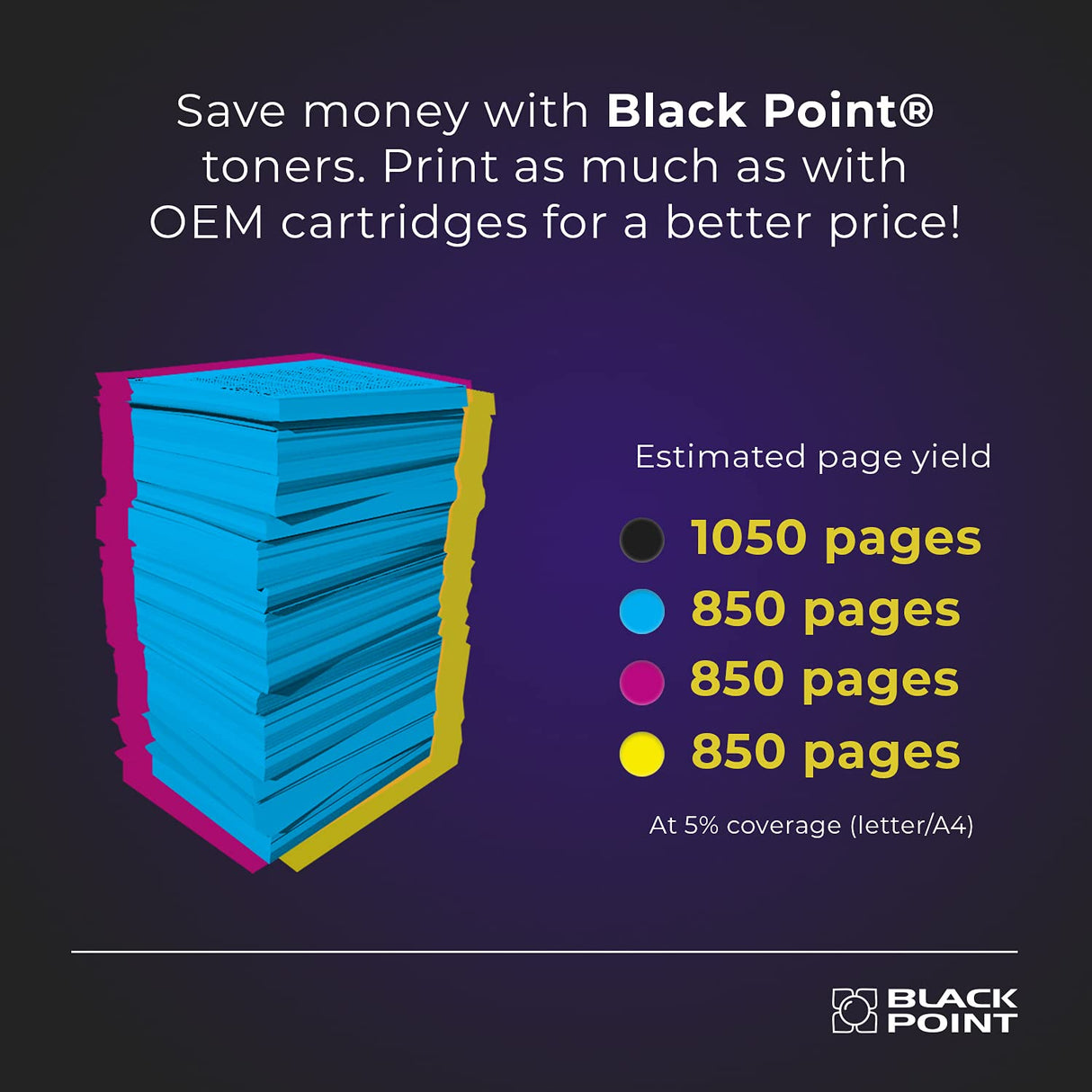 Black Point [con Chip] Juego de 4 Cartuchos de Tóner para HP 216A HP W2410A W2411A W2412A W2413A para HP: Color Laser MFP M182n Color Laser MFP M183fw - Certificado TÜV
