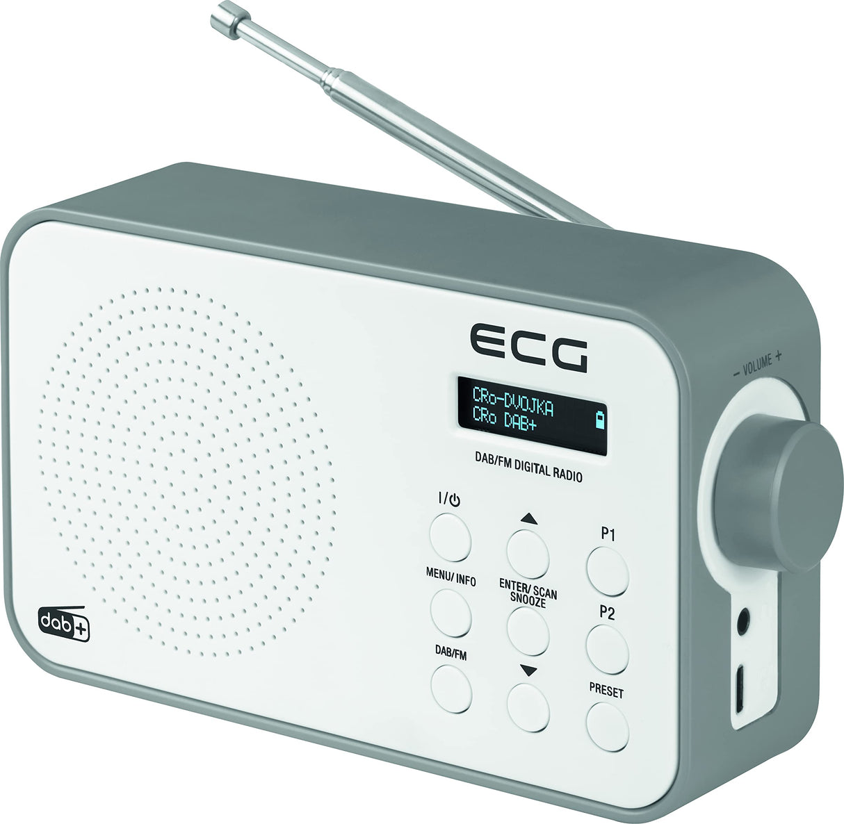 ECG RD 110 Radio Dab+/FM, Blanco, Selección de Alarma: Señal/Radio