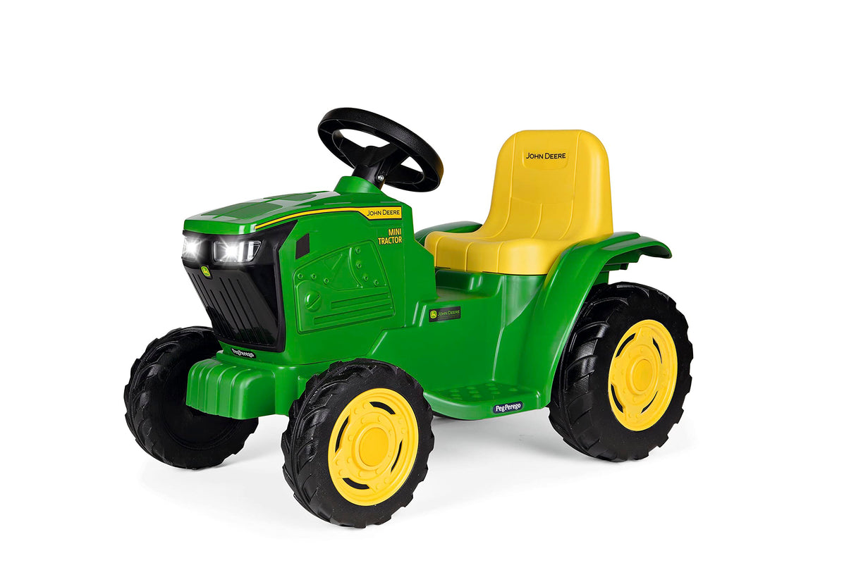 Peg Perego John Deere Mini Tractor - Tractor Eléctrico Montable 6V para Niños Desde 1 Año con Batería Recargable, Luces LED, Claxon, Sonidos y Melodías