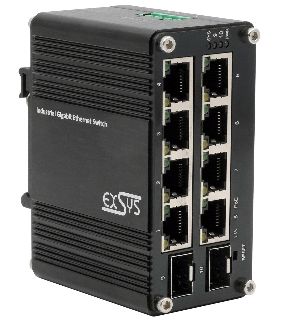 EXSYS EX-62035MPoE-SFP-8+2 Puertos industriales Gigabit SFP PoE+ Mini Switch Web Managed