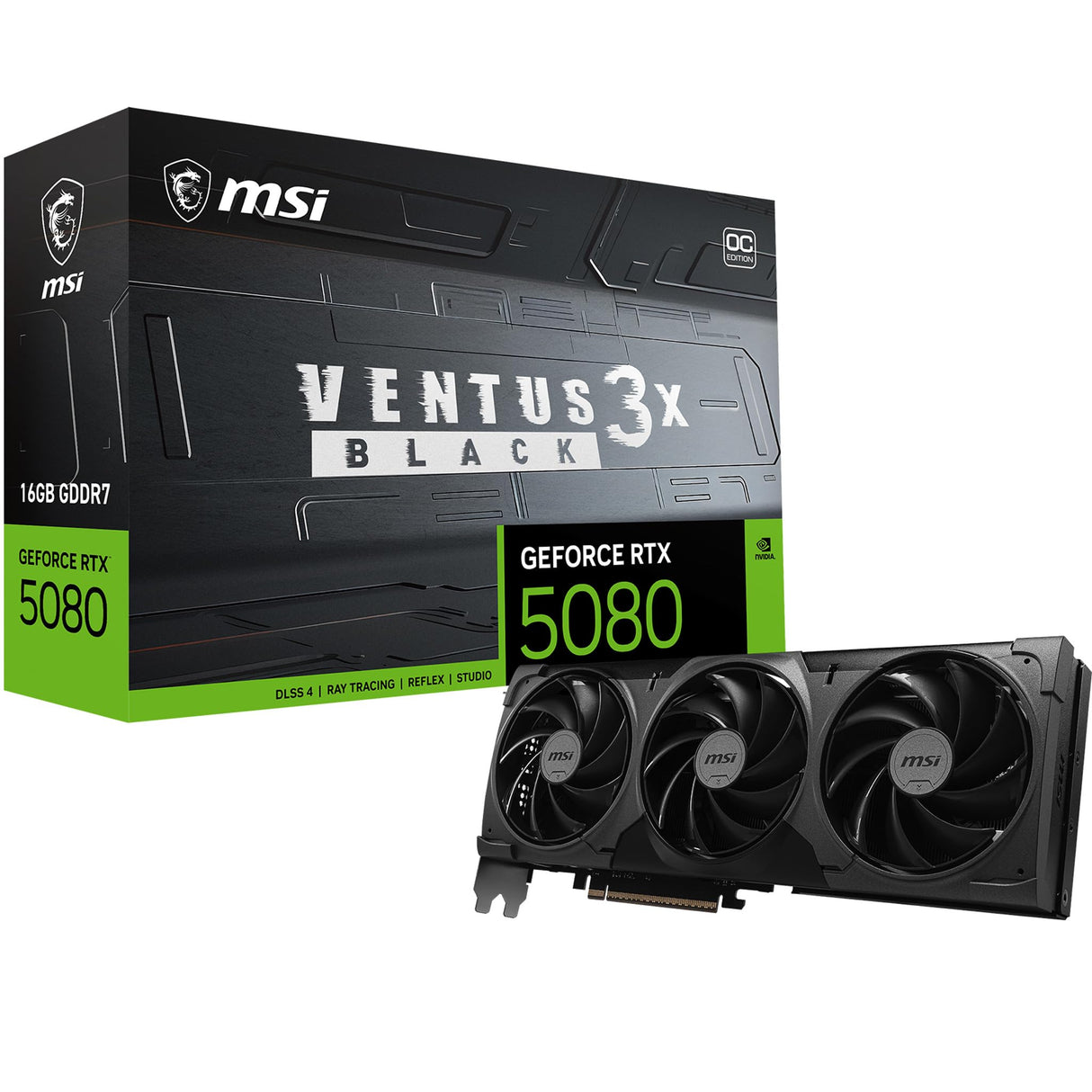 MSI GeForce RTX 5080 16G Ventus 3X OC Negro