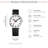 Mondaine Classic - Reloj de Cuero Negro para Hombre y Mujer, A660.30314.11SBB, 36 MM