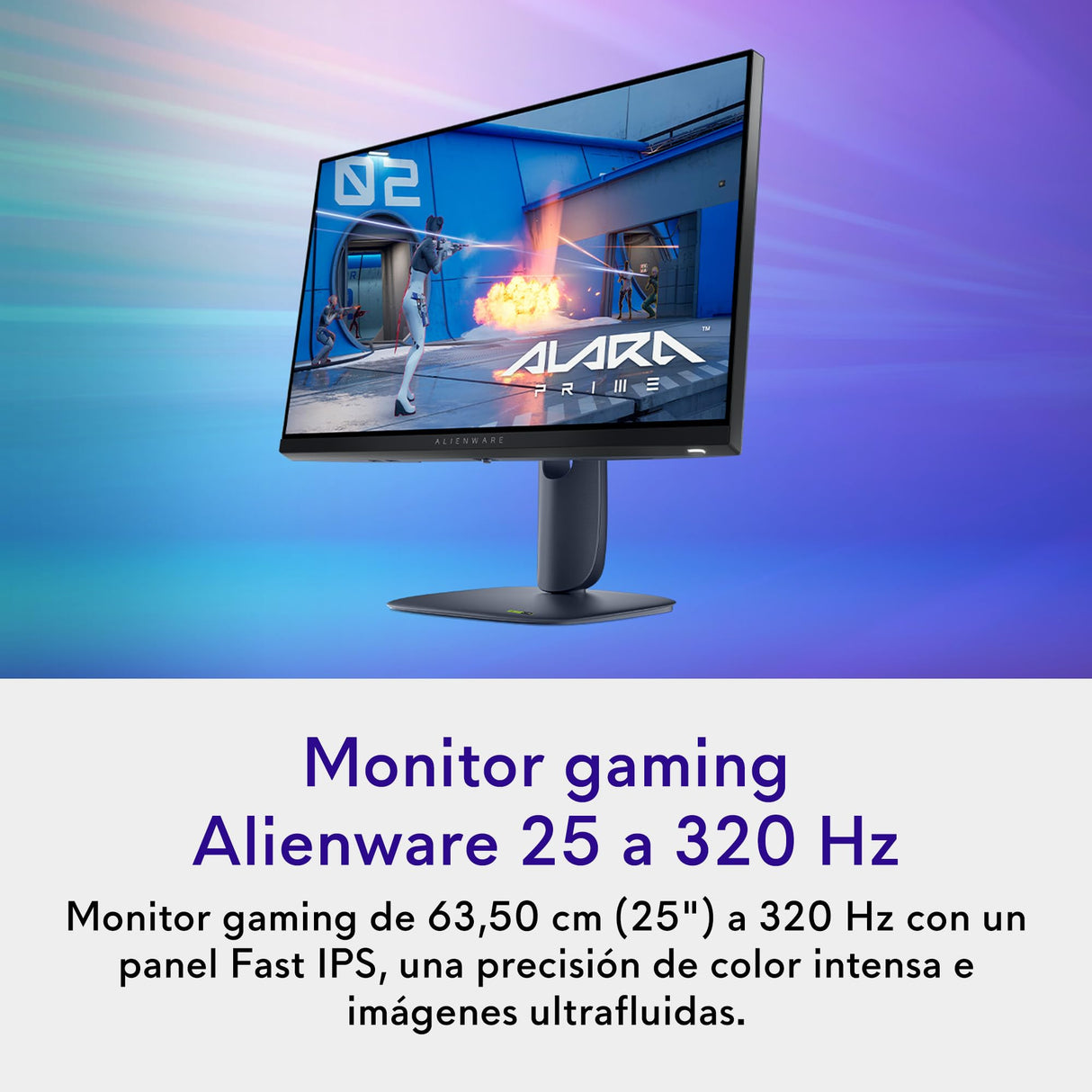 Alienware 25 Monitor Gaming - AW2525HM, Full HD (1920x1080), 320Hz, Fast IPS, 0.5ms, NVIDIA G-Sync Compatible, AMD FreeSync Premium, DisplayPort, 2 HDMI, 3 USB, 3 Años de Garantía