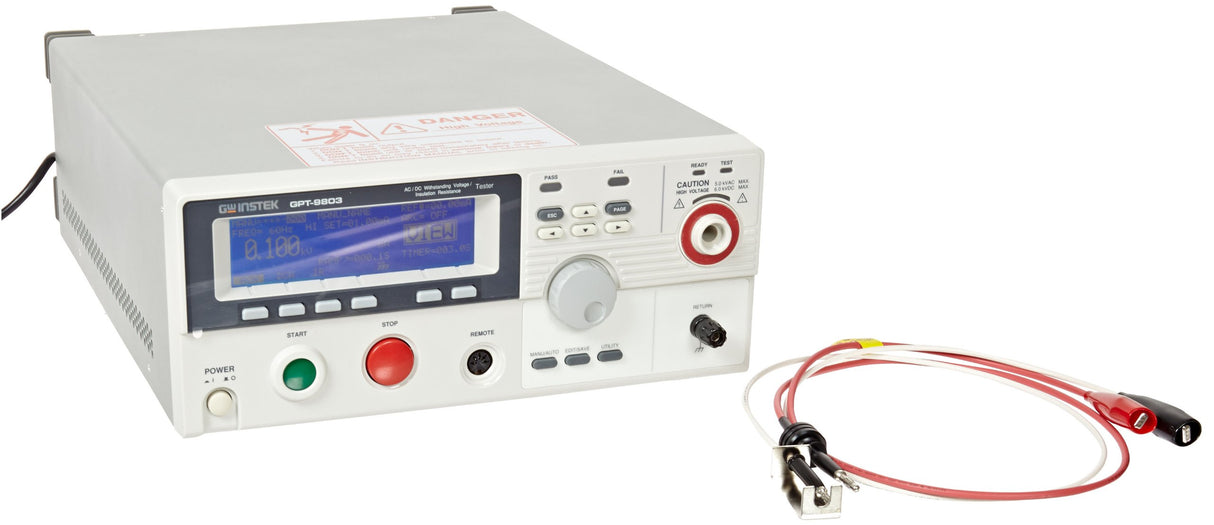 GW Instek GPT-9803 - Medidor de seguridad (voltaje de resistencia, resistencia de aislamiento, 200 V)