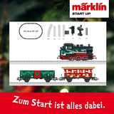 Märklin Start up 29124 - Kit de Inicio de Navidad con Locomotora de Vapor, Coche de pasajeros y vagones de mercancías con diseño navideño, vía H0, a Partir de 6 años, Ideal para Entrar en el
