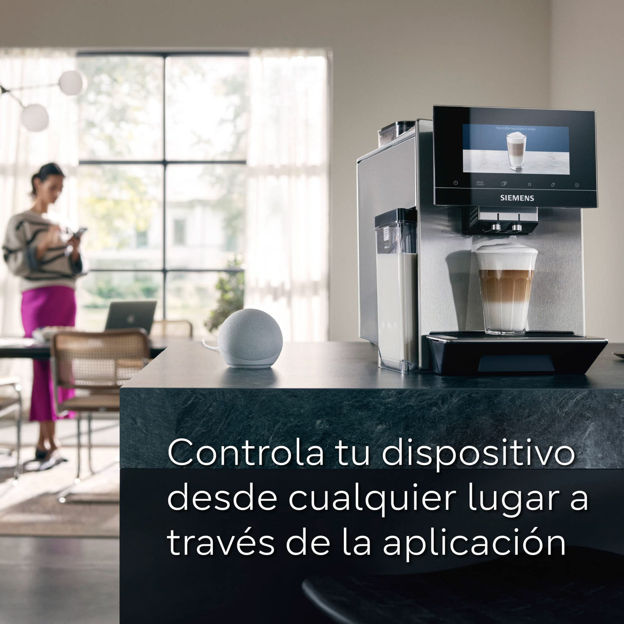 SIEMENS - Cafetera Superautomática, EQ700, Pantalla iSelect de 5", coffeWorld, Molinillo, Home Connect, Acero Inoxidable, TQ707R03