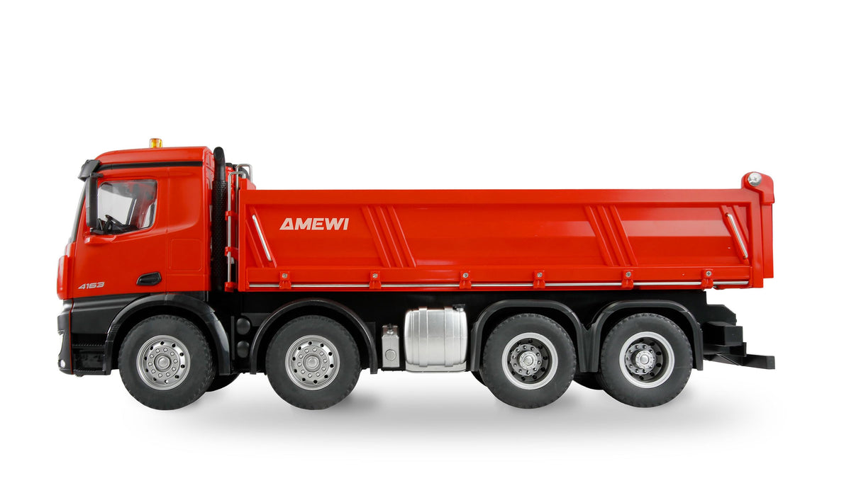 Amewi Mercedes-Benz Arocs - Camión volquete 8x4/4 4WD 1:18 RTR Rojo, Modelo de camión teledirigido