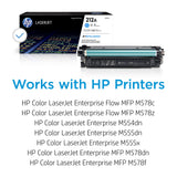 HP 212A W2121A, Cian, Cartucho Tóner Original, de 4.500 páginas, para impresoras HP Color LaserJet Enterprise serie M554, M555 y M578