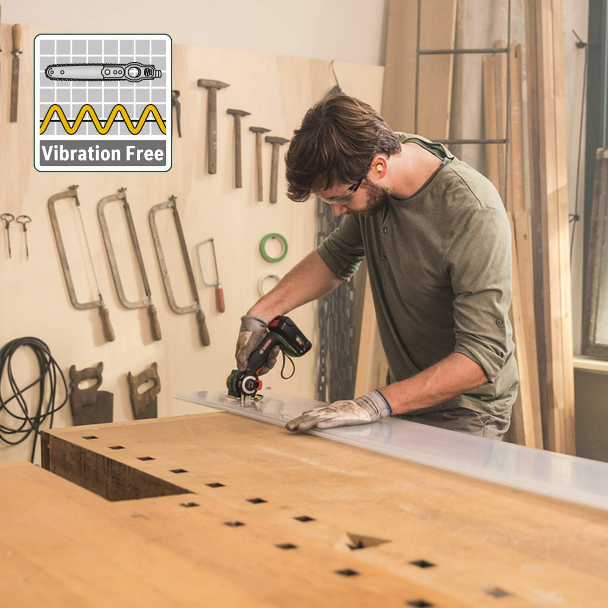 Bosch NanoBlade AdvancedCut 18 Sierra a batería, 1 batería, tecnología NanoBlade, sistema de 18 voltios, en estuche