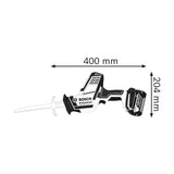 Bosch Professional 18V System GSA 18 V-LI C - Sierra sable a batería (0 - 3050 cpm, profundidad de corte 200 mm, sin batería, en L-BOXX)
