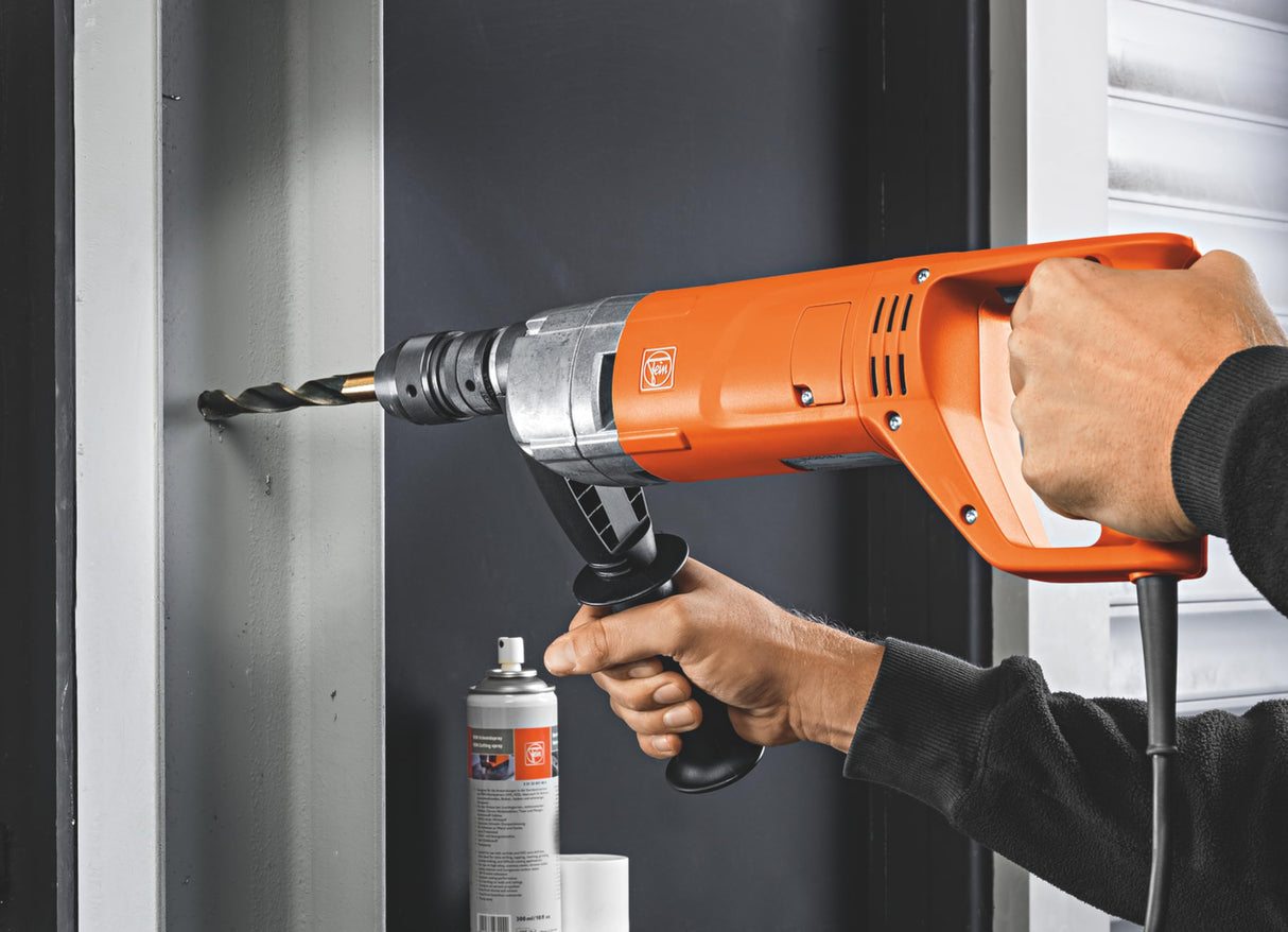 FEIN Taladro de dos velocidades con ajuste de la velocidad hasta 16 mm, BOS 16-2, 1200 W, Giro a derecha/izquierda, para el uso flexible en la construcción metálica, Cable da 4 m