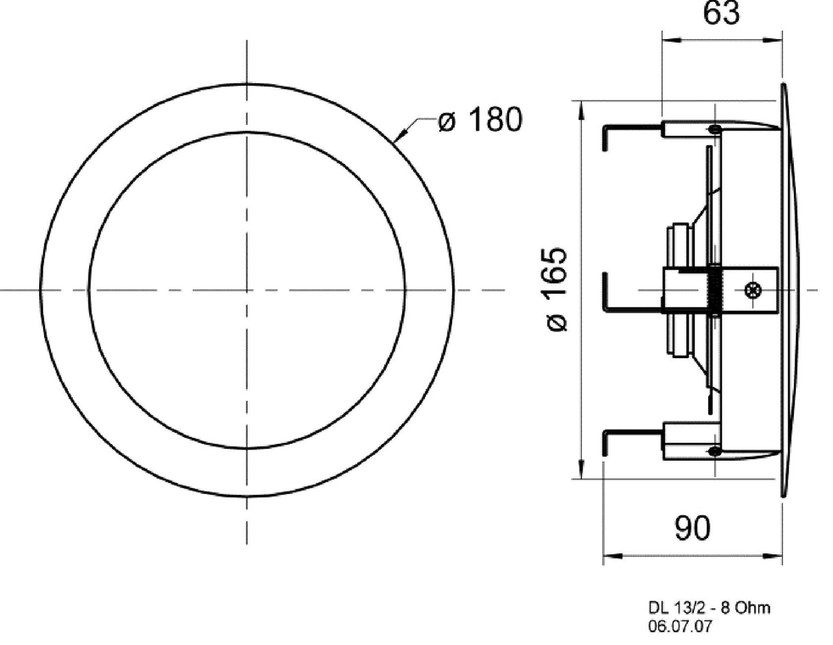 Visaton VS-DL13/2T - Altavoces (De 2 vías, montable en Techo, 30W, 100-20000 Hz, 8 Ohmio, Color Blanco)