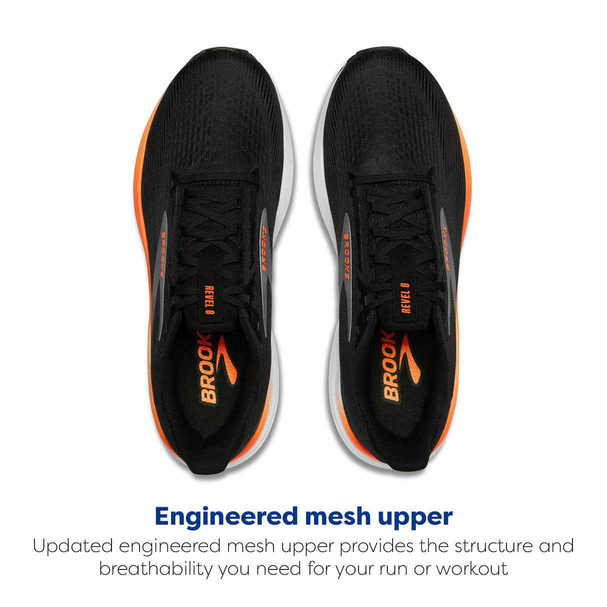 Brooks Revel 8, Zapatillas Deportivas Hombre, Black Excalibur Orange, 45 EU