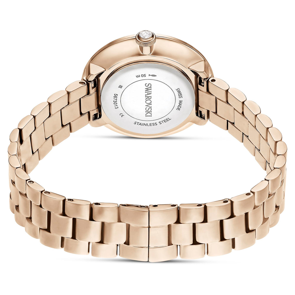 Swarovski Reloj Certa, Fabricado en Suiza, Brazalete de Metal, Tono Dorado, Acabado Tono Oro champán
