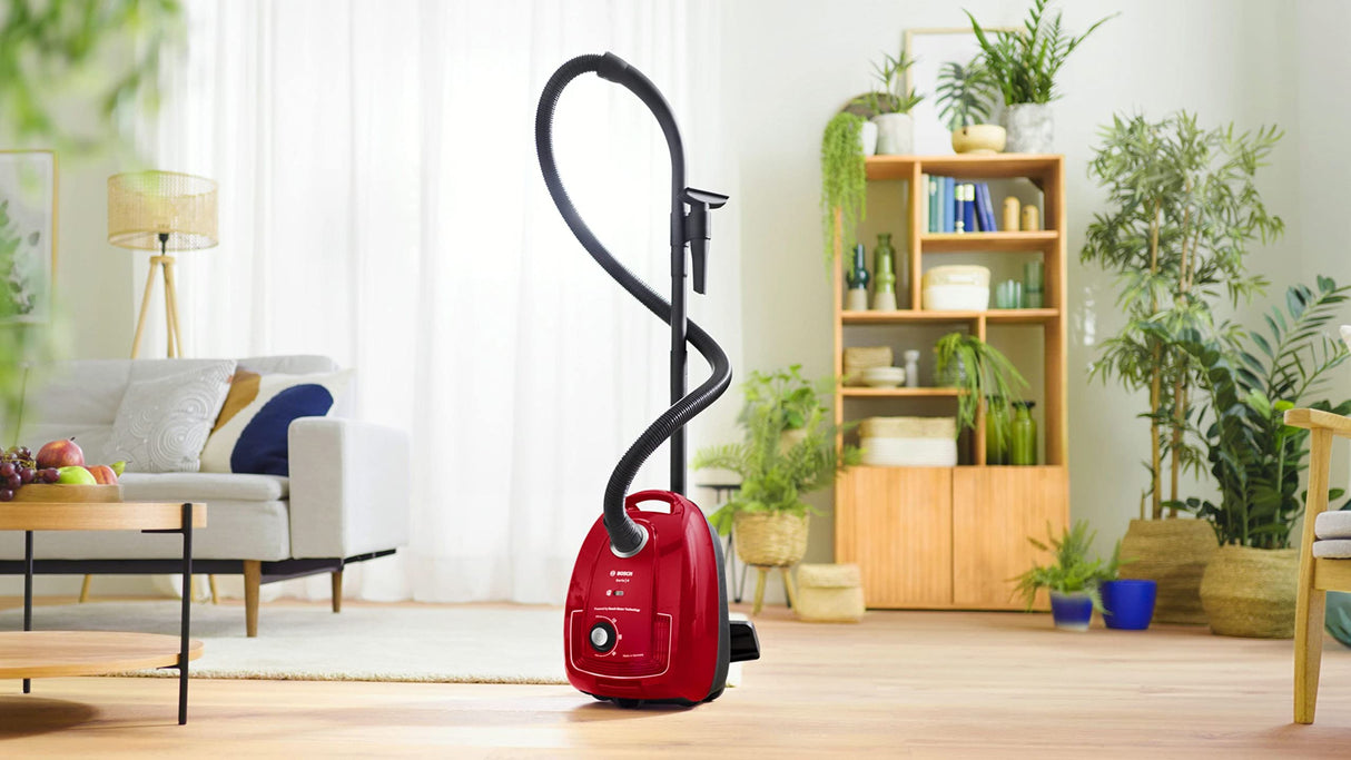 Bosch - Aspirador con Bolsa,Serie 4,Filtro higiénico PureAir, Rojo, BGB38RD2