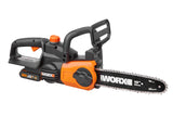 WORX WG322E.1 Sierra de cadena con batería (20 V, Práctica sierra para madera, Para uso en el jardín y trabajos de construcción con tensión de cadena automática), 25 cm de longitud de corte