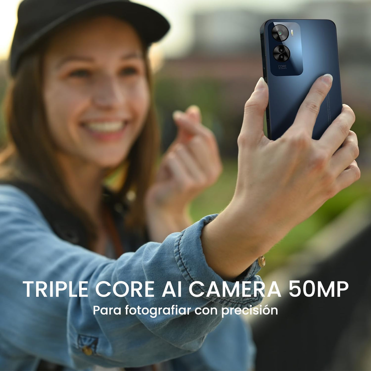 SPC Discovery 2 ME – Smartphone 6,75” HD+, 6GB RAM, 256GB Memoria Interna, Triple Cámara IA, NFC, 5000 mAh Carga rápida 18W, teléfono móvil Android 14, desbloqueo biometría – Deep Sky