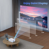 HOPVISION Proyector, Nativo 1080P 4K 9500 Lúmenes Mini Proyector Multimedia Teatro en casa Bluetooth 5.1 con Pantalla de 100 Pulgadas Compatible con HDMI, USB, AV, Smartphone