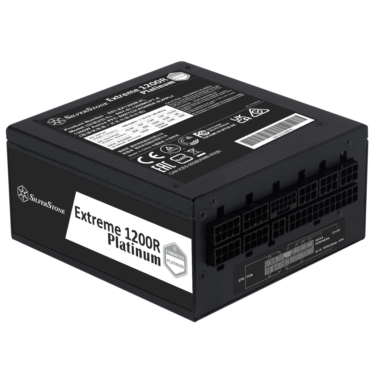 Silverstone Extreme 1200R Platinum Fuente de alimentación SFX-L Totalmente Modular PCIe 5 Cybenetics Platinum 1200W, SST-EX1200R-PL