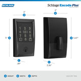 SCHLAGE BE499WB CEN 622 Encode Plus - Cerradura inteligente con WiFi, color negro mate