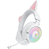 Razer Kraken Kitty V3 Pro - Auriculares inalámbricos RGB Kitty para Juegos - Orejas de Gato reactivas para Streaming - Diafragma 40mm - Hyperspeed Wireless y Bluetooth - THX Spatial Audio | Blanco