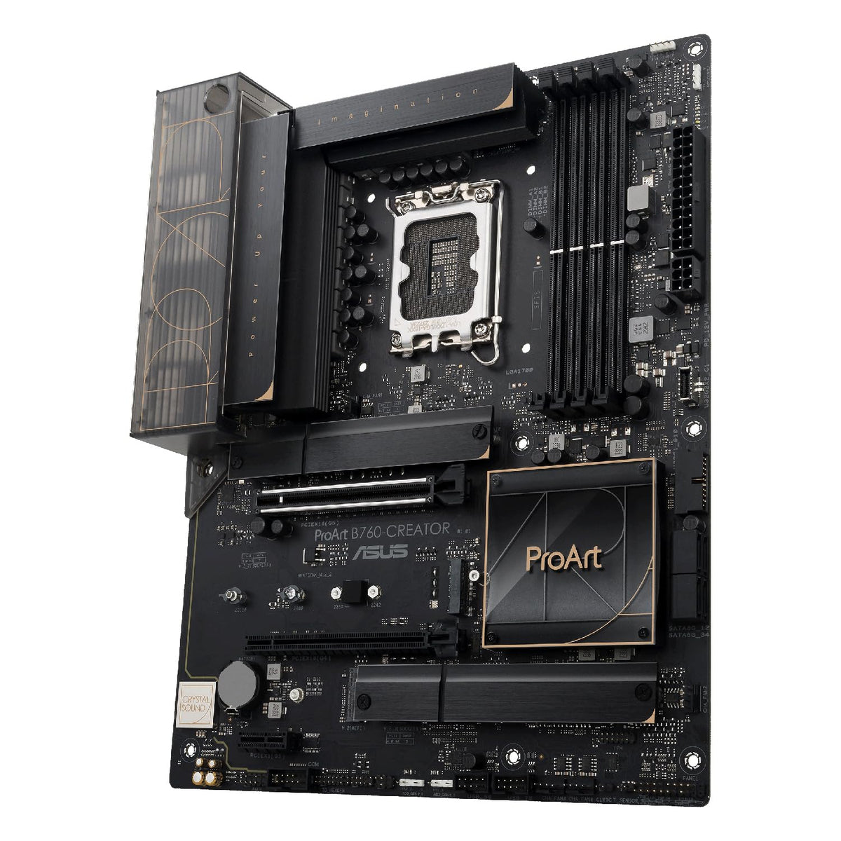 ASUS ProArt B760-Creator Placa Base Intel B760 (LGA 1700 ATX, 12+1 DrMOS, PCIe 5.0, Tres Ranuras M.2, Ethernet de 2,5 GB y 1 GB, l USB 3.2 Gen 2x2 Type-C con 60 W de Carga óptima 4+), Negro