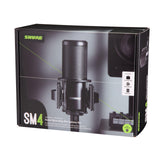 Shure SM4 Kit de Micrófono de Estudio, Micrófono de Condensador para Estudio en Casa con Conexión XLR Optimizado para Voces Suaves e Instrumentos Ruidosos con Audio Listo para Mezclar (SM4-K-KIT)