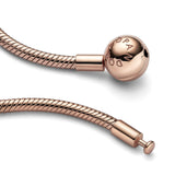 Pandora Moments Collar con cadena de serpiente chapada en oro rosa de 14 quilates, 45