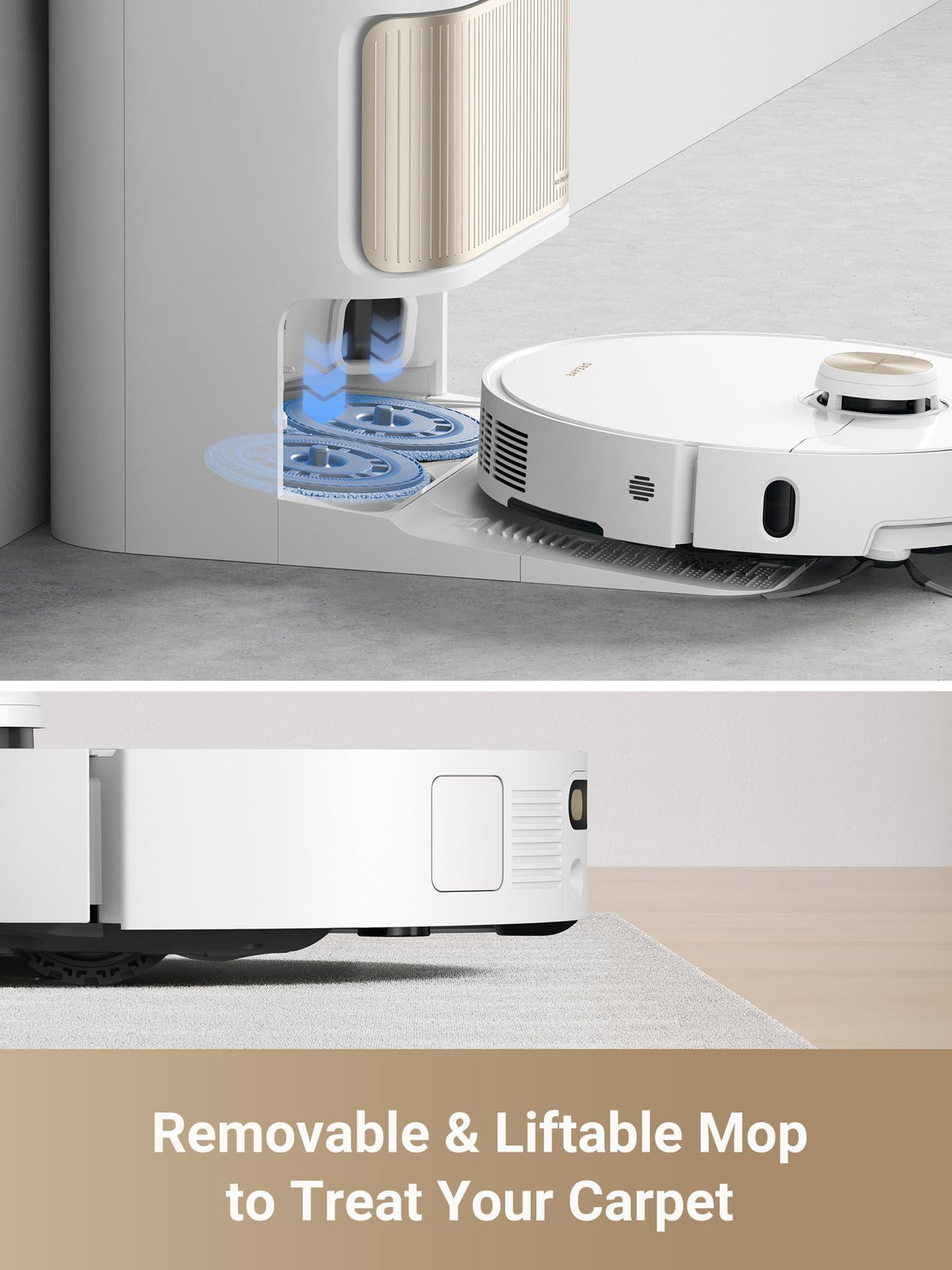 dreame L40 Ultra Robot Aspirador, Cepillo Lateral Extensible y Elevable, 11.000 Pa, Autolimpiante con Agua Caliente a 65°C, Vaciado Automático, Control de Voz
