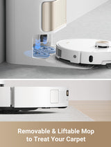 dreame L40 Ultra Robot Aspirador, Cepillo Lateral Extensible y Elevable, 11.000 Pa, Autolimpiante con Agua Caliente a 65°C, Vaciado Automático, Control de Voz