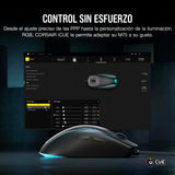 Corsair M75 Ratón para Juegos FPS Ligero RGB con Cable – 26.000 PPP – Botones Laterales Intercambiables – PC – Negro