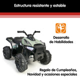 FEBER - Quad Boxer- Vehículo eléctrico a batería de 12V, con Marchas adelante, atrás y Freno, hasta 5 km/h, Cargador Incluido, 45 min de Juego,de 3 a 5 años, Verde,Famosa(FEN03000) Versión Actual