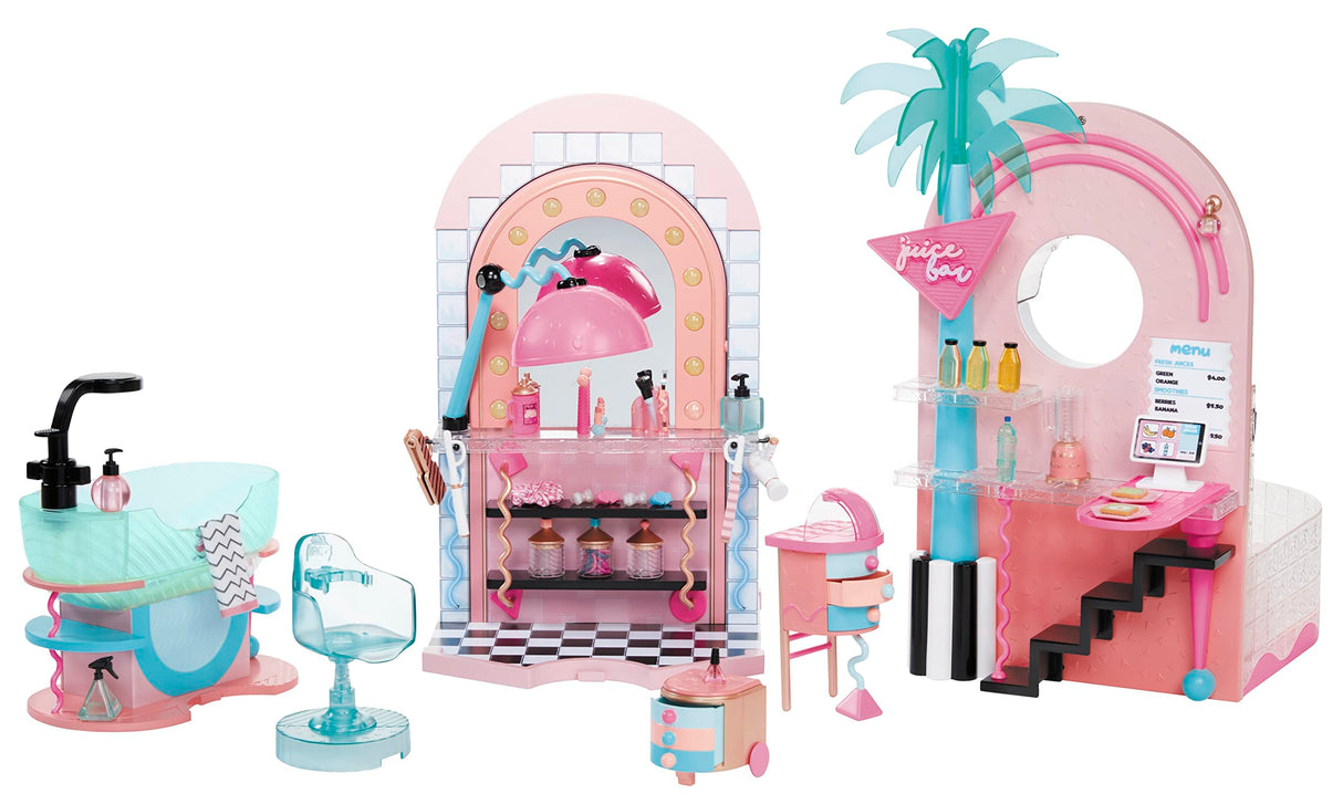 L.O.L. Surprise! LOL Surprise Shine On Salon & SPA - con más de 65 sorpresas - con Luces y Agua - Incluye una Cascada Real, un Espejo Iluminado y un Juego Completo de 360° - Edad: 4+ años