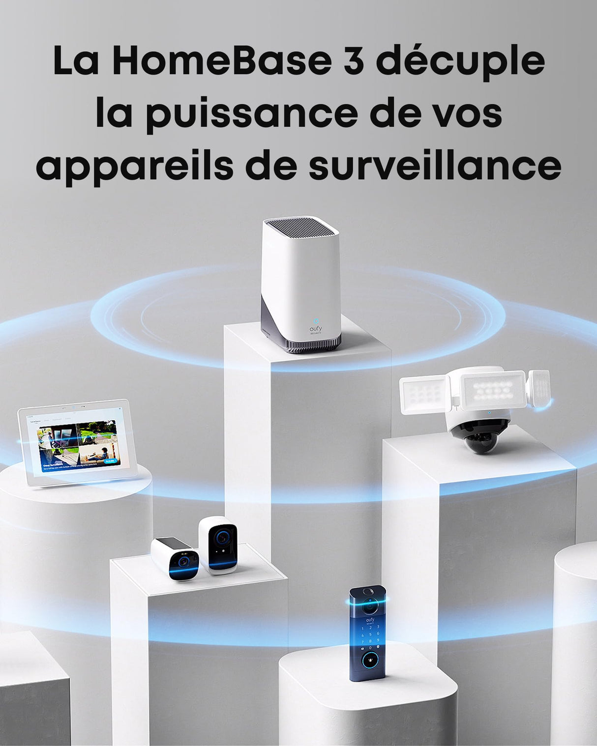 eufy Security HomeBase 3, eufy S380, cámara de vigilancia, sin costos adicionales, Memoria expandible, Compatible cifrado estándar Militar