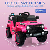 Coche eléctrico para niños de 12 V, Coche Infantil con Mando a Distancia de 2,4 G, Coche eléctrico con Bluetooth, música, claxon y Faros, 3-6,5 km/h, vehículo Infantil eléctrico para niños de 3 a 8