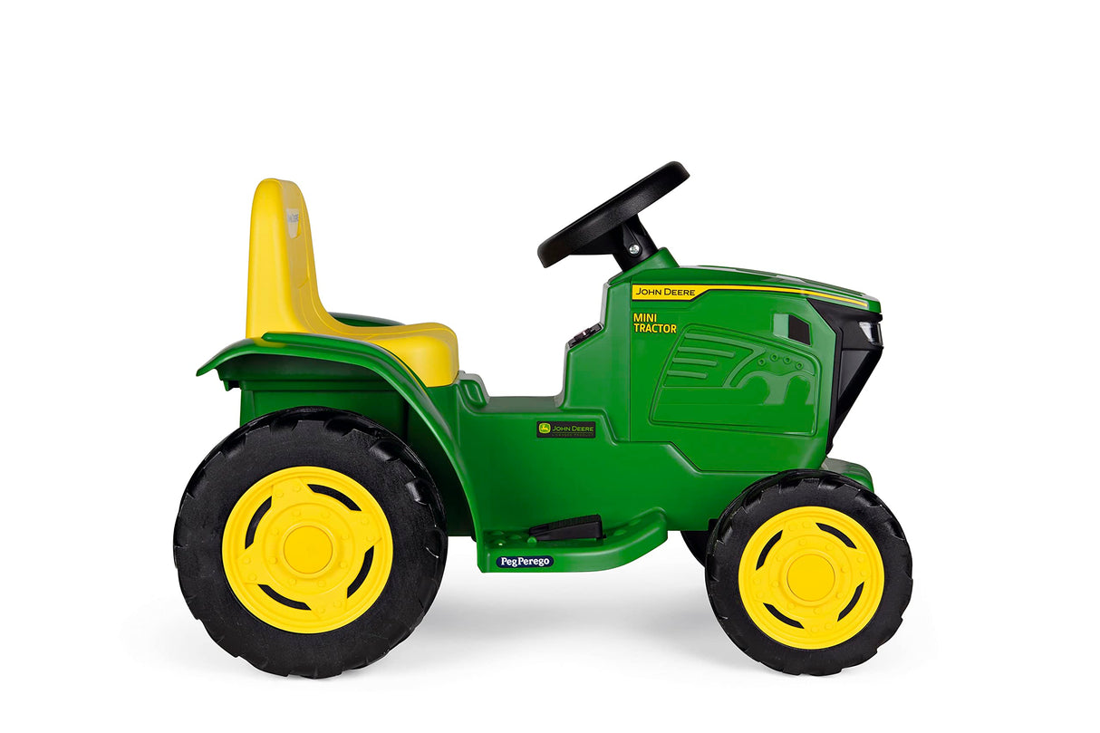 Peg Perego John Deere Mini Tractor - Tractor Eléctrico Montable 6V para Niños Desde 1 Año con Batería Recargable, Luces LED, Claxon, Sonidos y Melodías