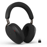 Jabra Evolve3 85 Auriculares Over-Ear Bluetooth Inalámbricos con Micrófono para Trabajo, USB-C, IA Llamadas, Cancelación Ruido Activa Adaptativa, 25h Batería, MS Teams Certificado, Negro