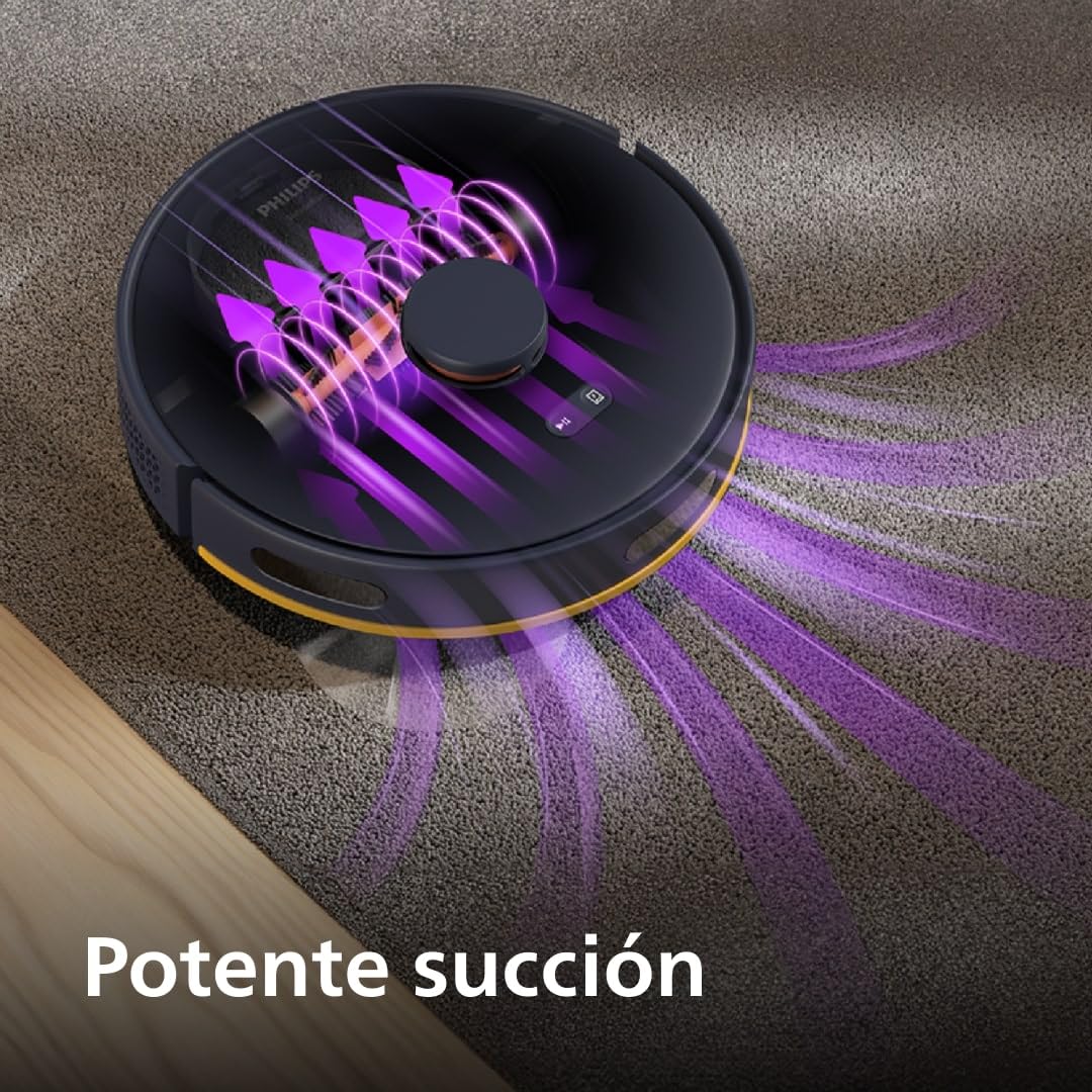 Philips Robot Aspirador Serie 2000-2700 Pa de Succión, Navegación Láser, App Homerun, Estación de Autovacío, 130 Minutos de Tiempo de Funcionamiento, Modo Alfombras (XU2100/20)