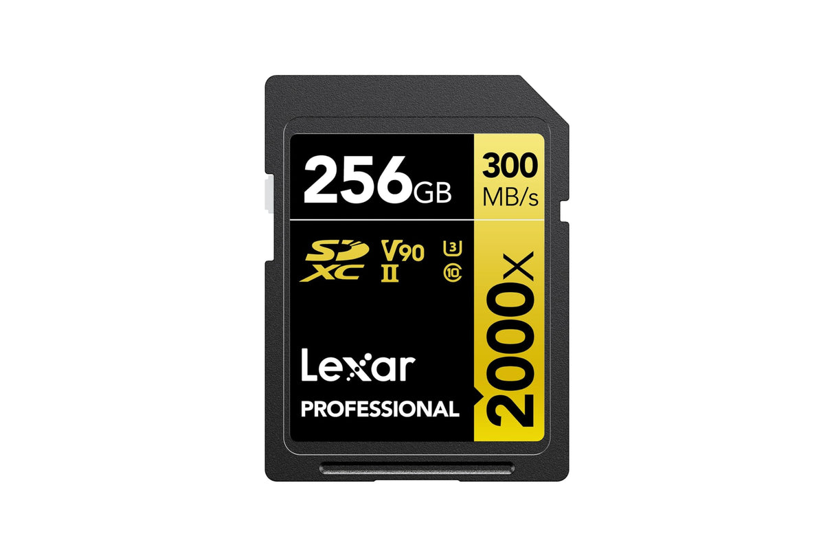 Lexar Profesional 2000x Tarjeta SD de 256 GB, SDXC UHS-II sin Lector, hasta 300 MB/s de reproducción, para DSLR, cámaras de vídeo en Calidad de Cine (LSD2000256G-BNNNG)