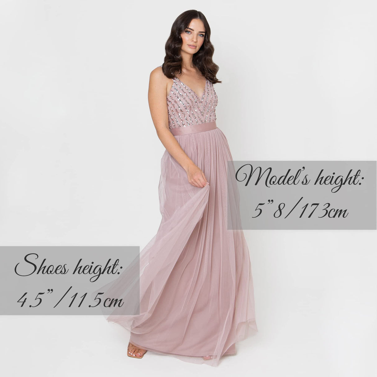 Maya Deluxe Maya Vestido Maxi Sin Mangas con Detalle de Rayas promoción, Rosa Esmerilado, 44 para Mujer